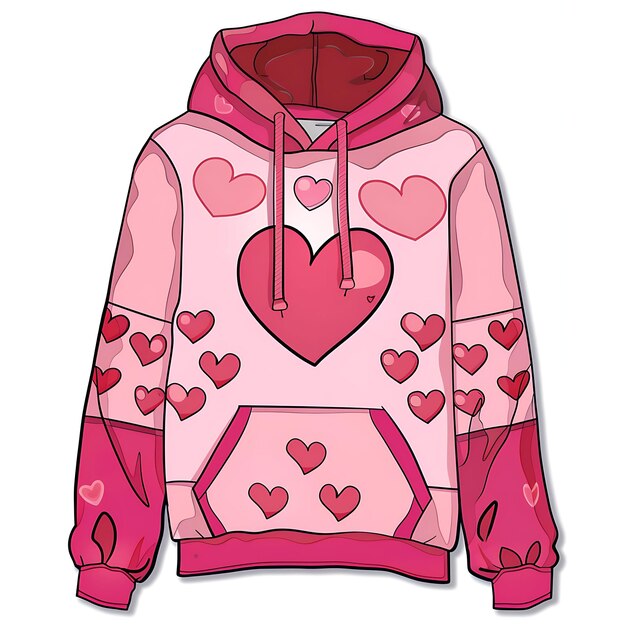 Photo a pink hoodie with hearts on it