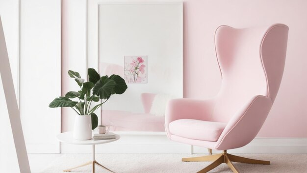 A pink house interior