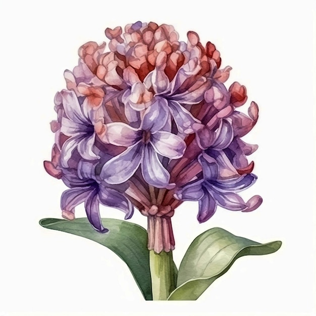 Pink hyacinth close-up tekening