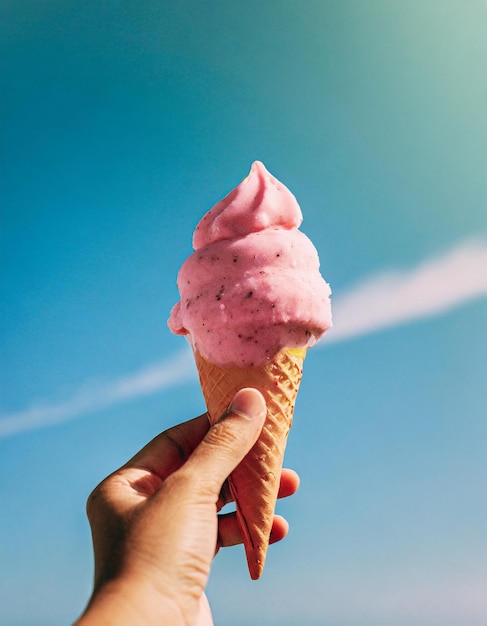 pink ice cream