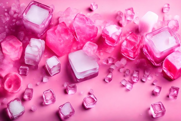 Pink ice product background