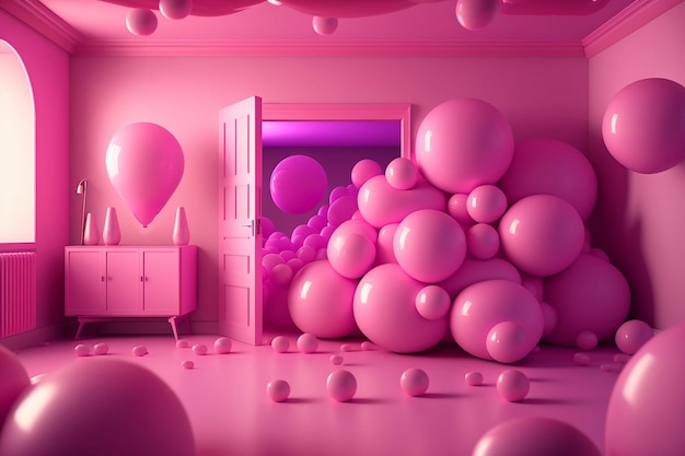 Pink interior with many pink colors