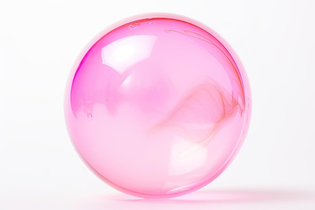 Розовый изоляционный пузырь на белом фоне