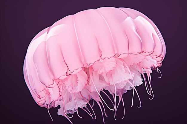 Photo pink jellyfish floating underwater