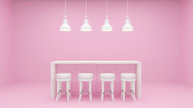 Photo pink kitchen built in furniture