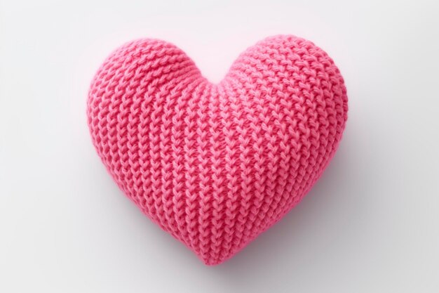 Pink knitted heart Generative AI
