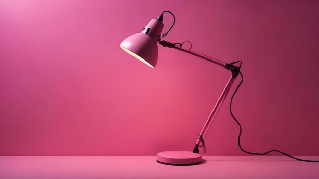 Pink lamps on colored background