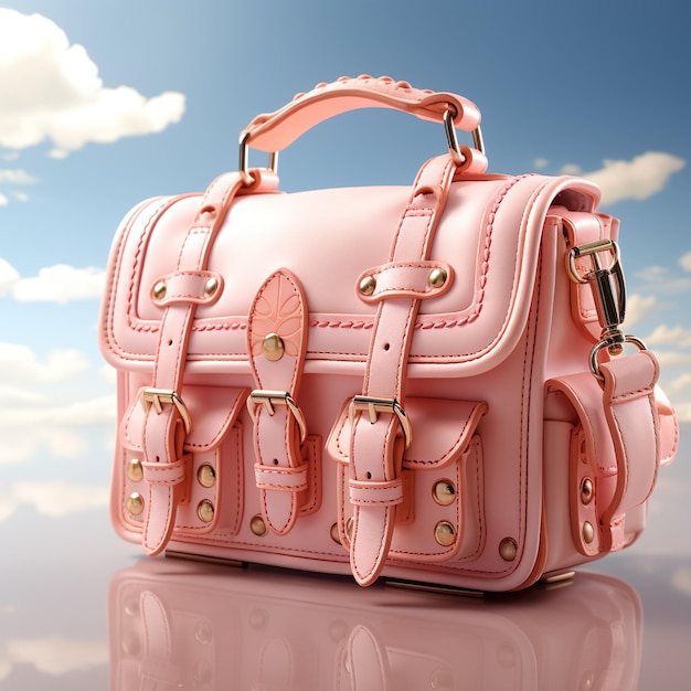 розовая кожаная сумочка