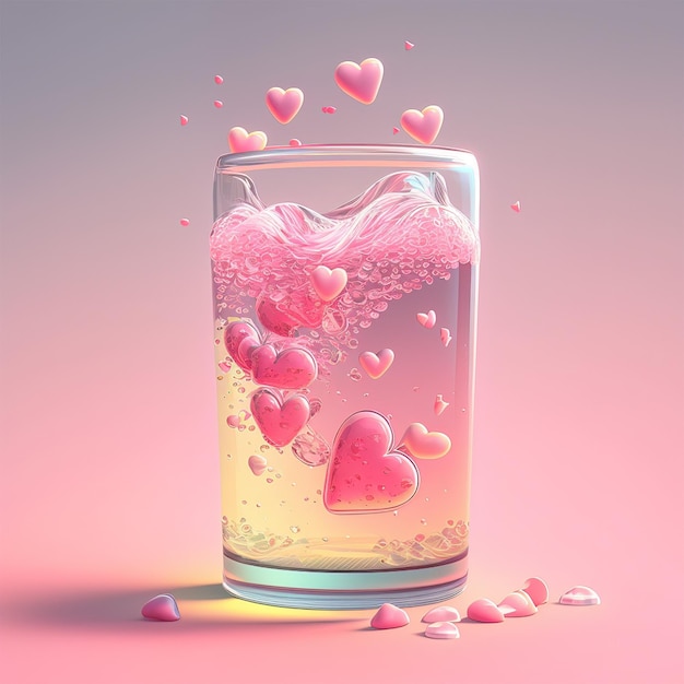 Pink lemonade with pink heart