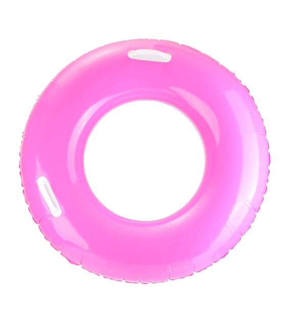 Pink life ring isolated on white