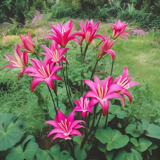 pink lilies