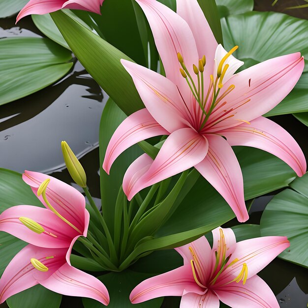 pink lily flower AI generated