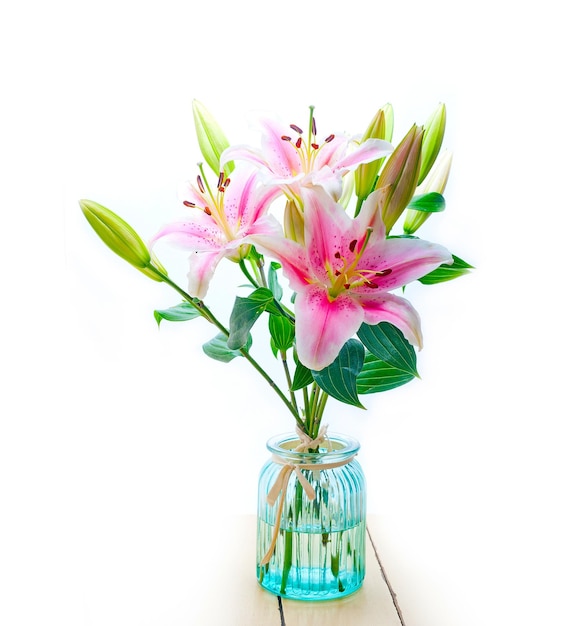 Pink lily flower bouquet