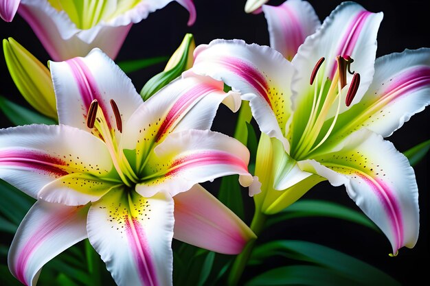 pink lily flower Generative AI