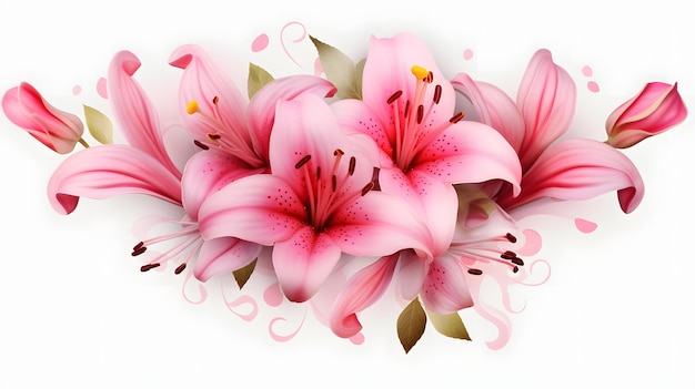 pink lily isolated on white