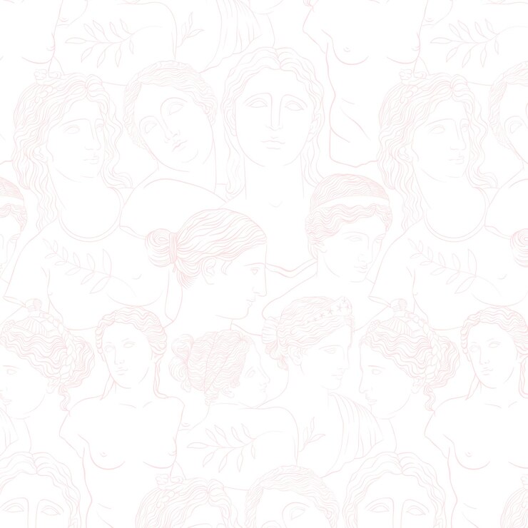 Photo pink line art png seamless pattern background greek gods goddesses drawing