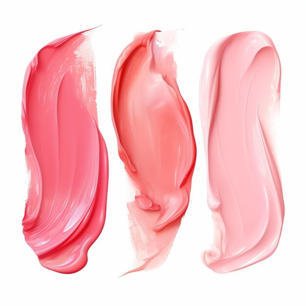 Photo pink lipstick smear smudge brushstroke acrylic smear element for beauty cosmetic design