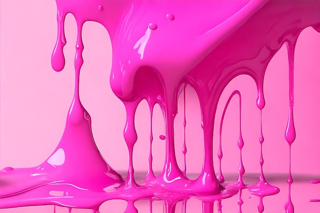 The pink liquid drips off the background generated Ai