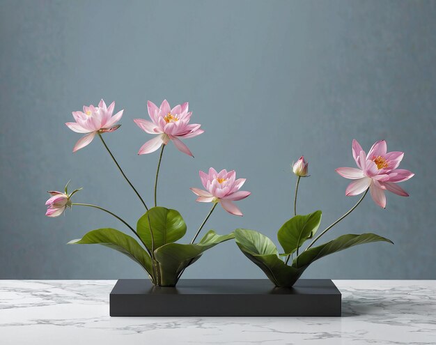 the pink lotus flower arrangement