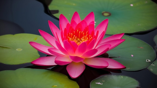 Pink lotus in pool