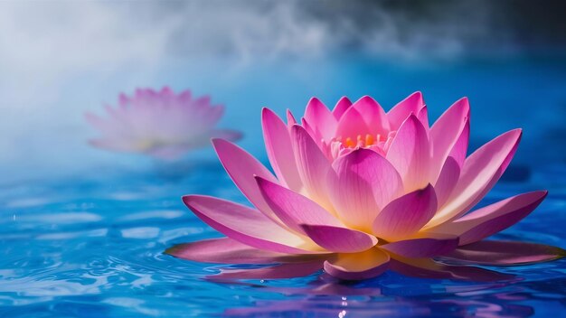 Pink lotus in pool