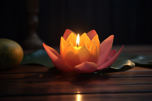 pink lotus with the candles