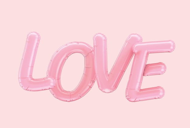 Pink LOVE balloon phrase