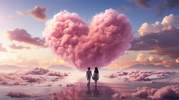 pink love clouds