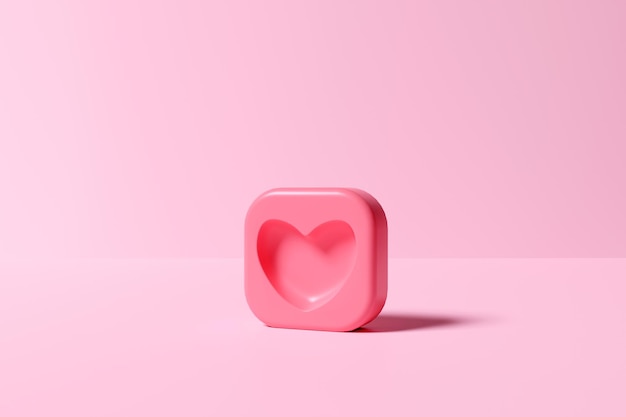 pink love mould in 3d rendering design.