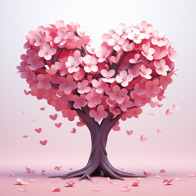 Pink love tree sapling graceful