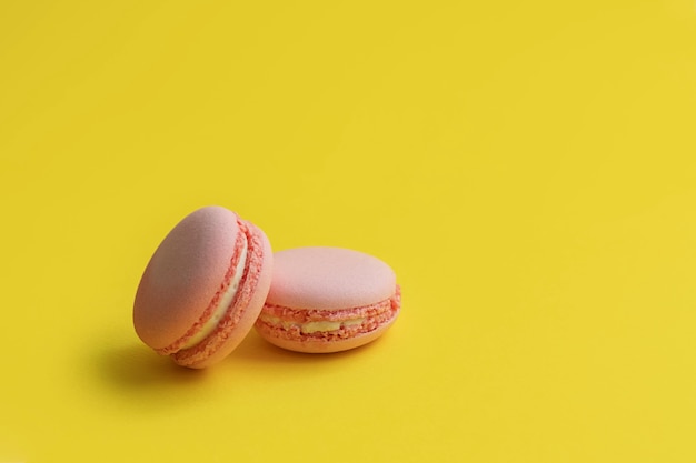 Pink macaroons. Sweet macarons