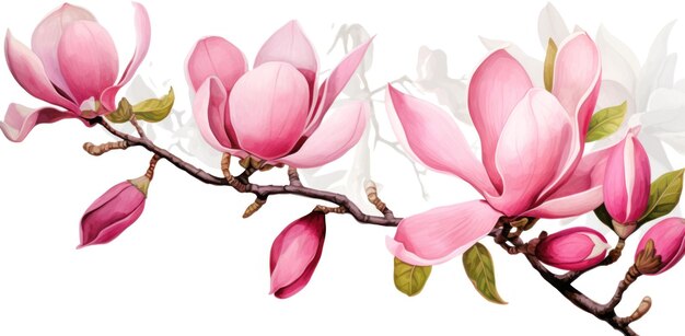 Foto fiore di magnolia rosa isolato