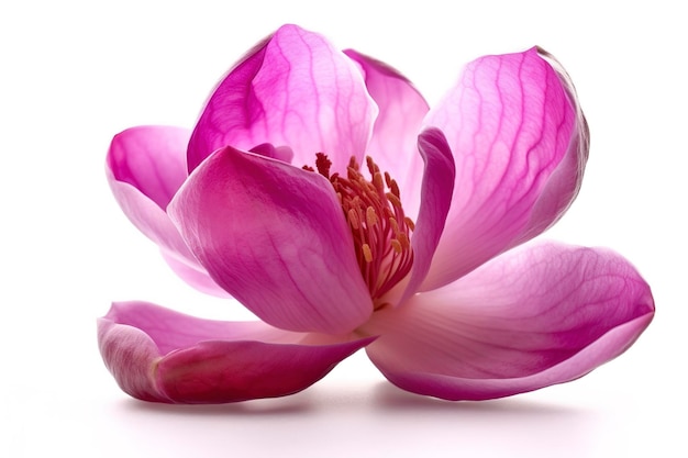 Pink magnolia on transparent background generate ai