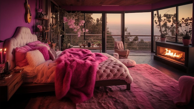 캘리포니아의 분홍색 말리부 집