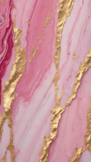 Pink marble background with gold lining