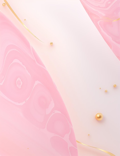 Premium AI Image | Pink marble pastel gradient background with golden lines