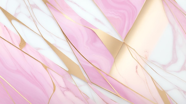 Pink marble pastel gradient background with golden lines