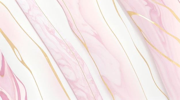 Pink marble pastel gradient background with golden lines