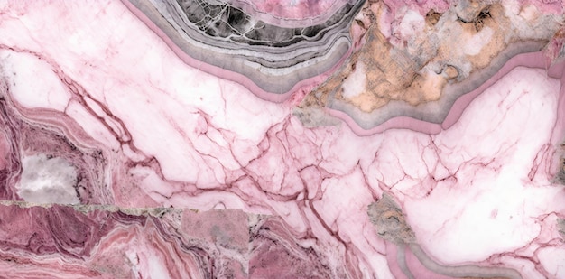 A pink marble with a black circle in the middle.