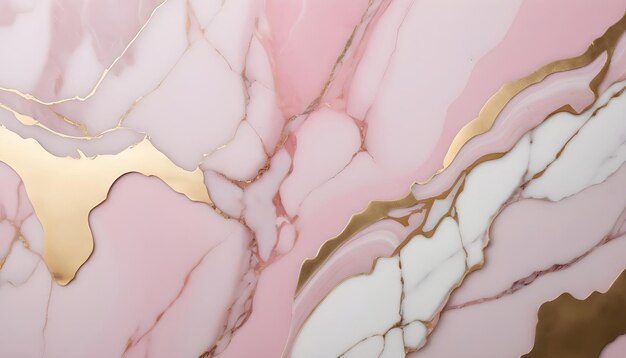 a pink marble with gold and silver accents