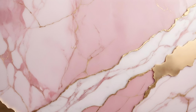 a pink marble with gold and white stripes