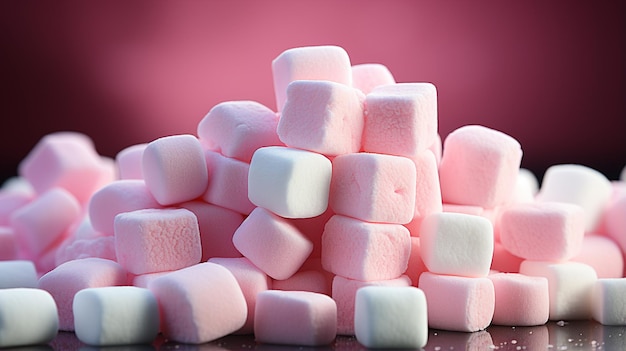 pink marshmallow on dark background