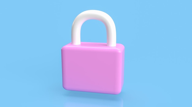 The pink master key for security concept 3d rendering