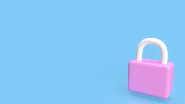 The pink master key for security concept 3d rendering