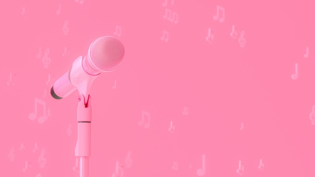 Pink microphone music