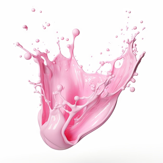 Photo pink milk splash isolated on white background