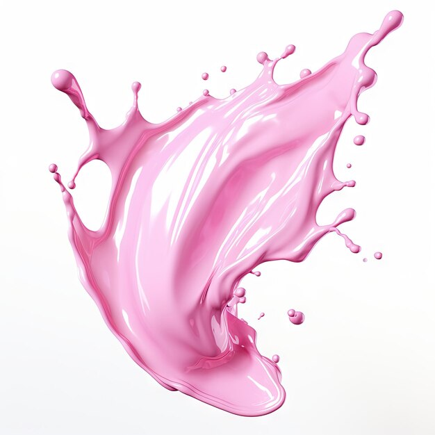 Photo pink milk splash isolated on white background