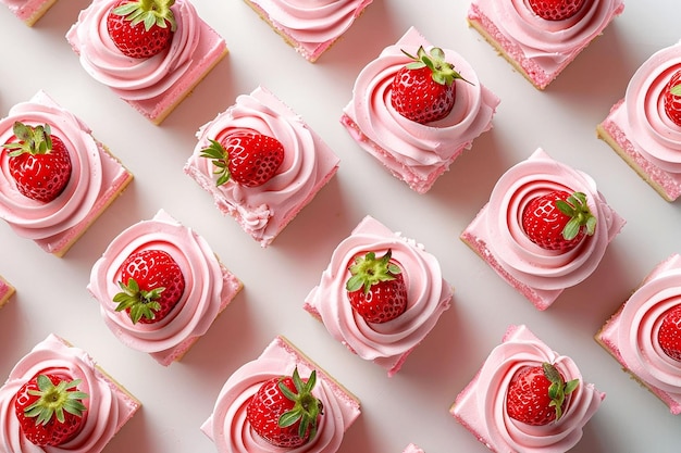 분홍색 미니 케이크 패턴 배경