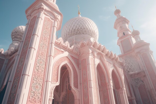 Pink mosque in the sky