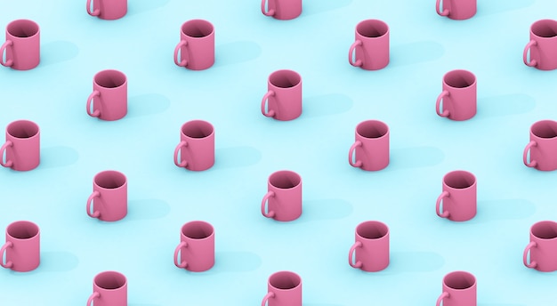 ピンクのマグカップパターン